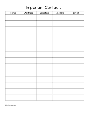 FREE Editable Contact List Template | Editable PDF, Word, Image