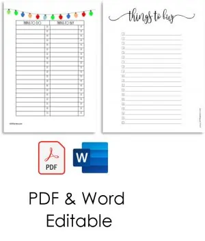 blank list with two samples and two icons (PDF and MS Word)