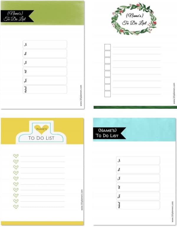 To Do Template Free from www.101planners.com