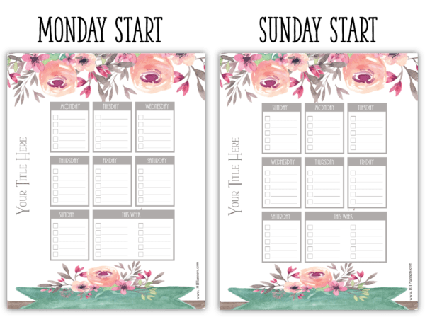 Weekly to do list template