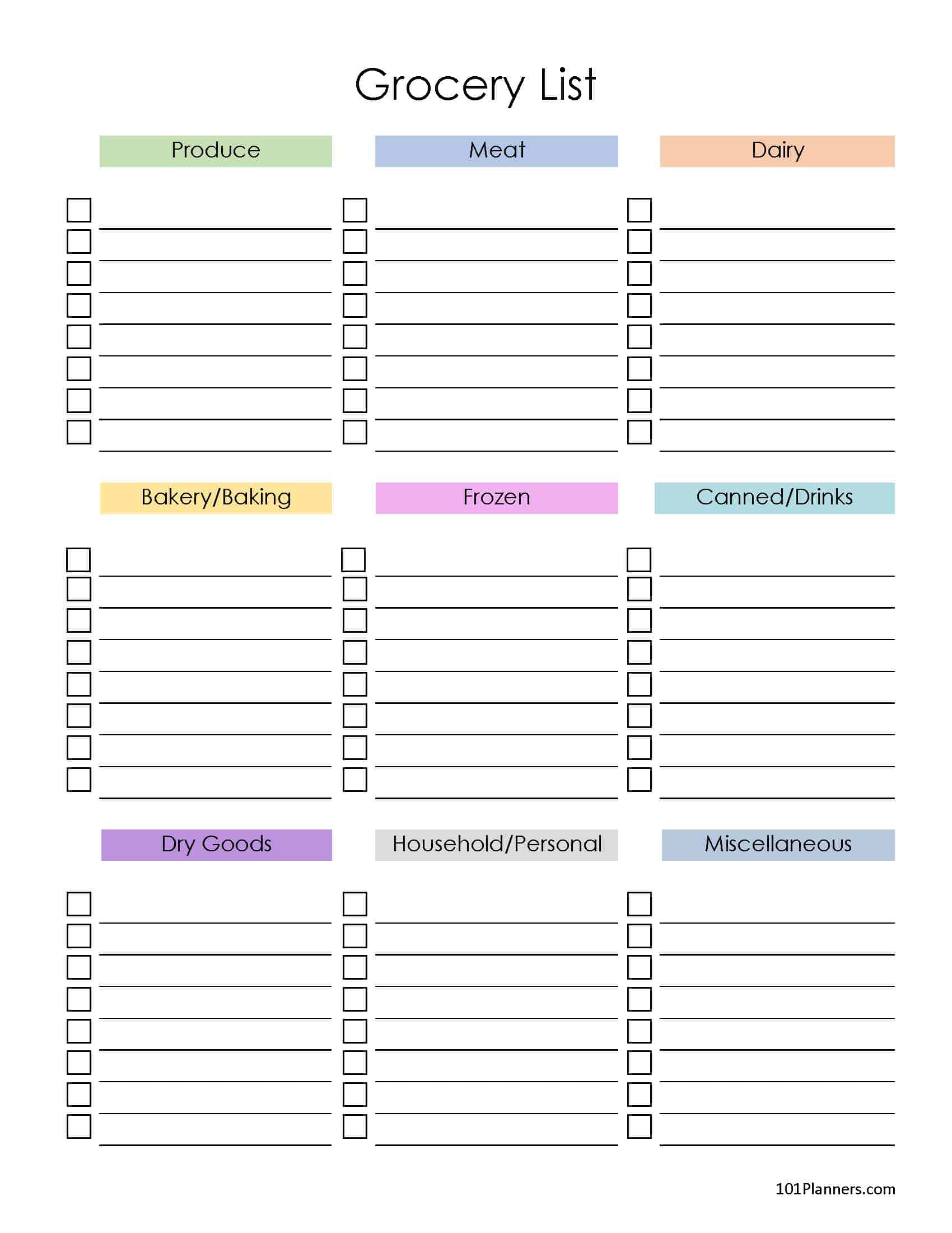 Editable Free Printable Grocery Shopping Grocery List Template ...