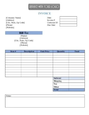 Simple invoice template