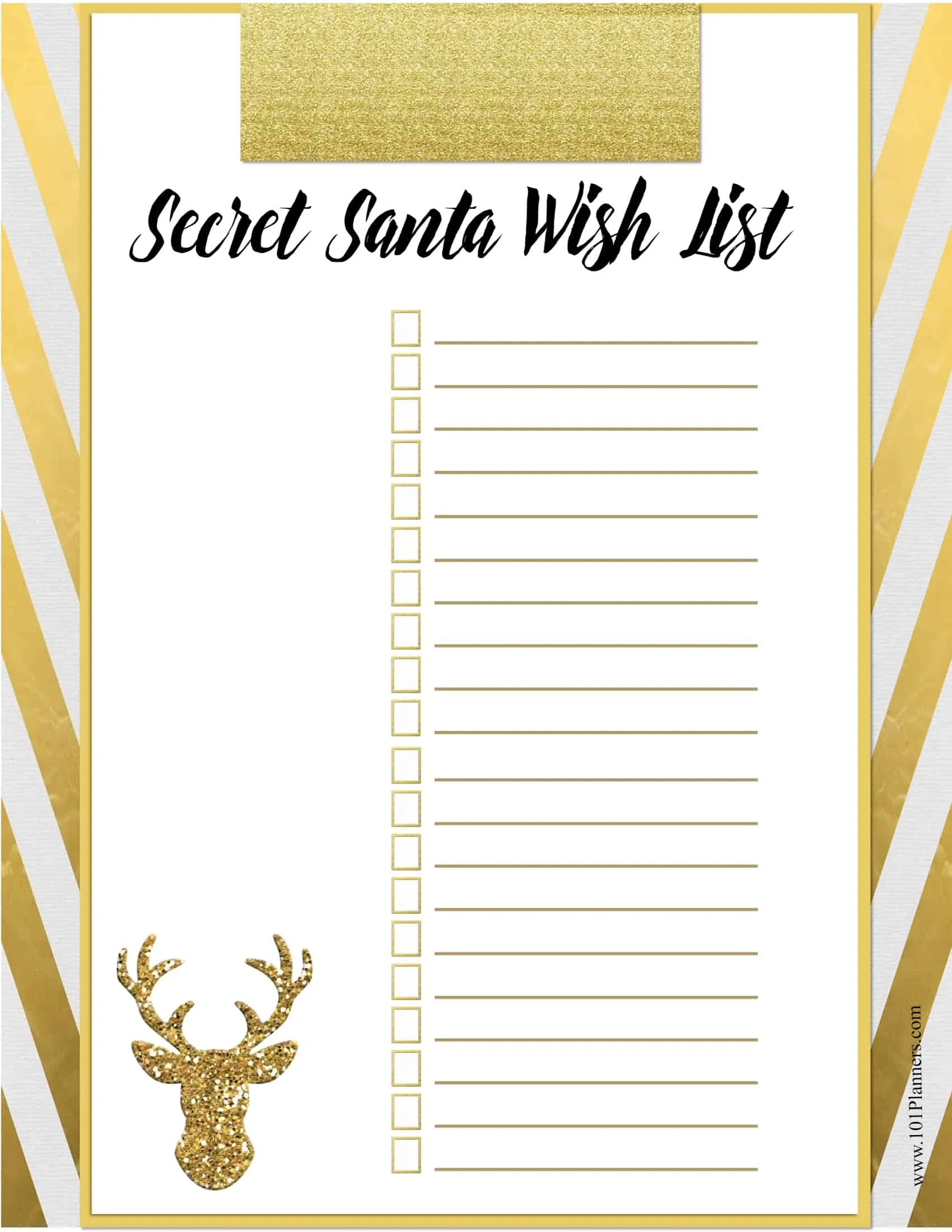 Free editable Secret Santa form template for Christmas Secret Santa Wish List Printable Free