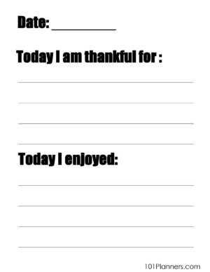 Daily Gratitude journal for kids