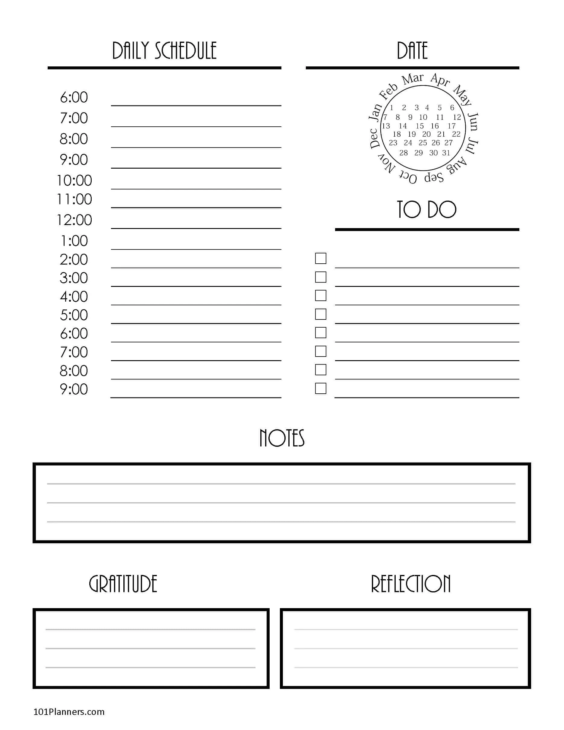 Free Daily Planner Page Printable