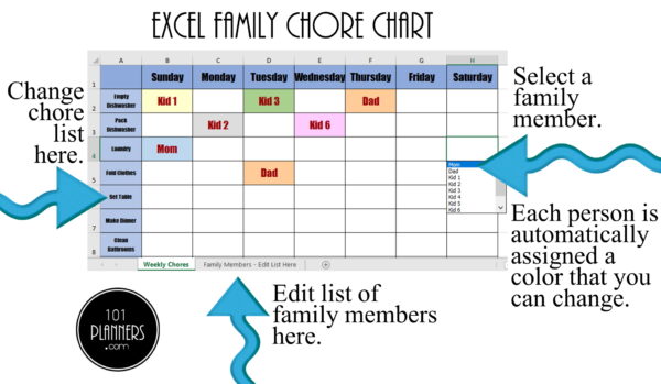 Chore Chart Excel