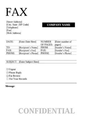 Fax sheet