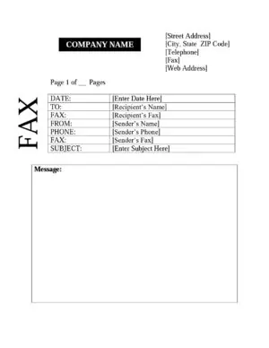 Form to send a fax