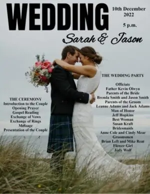 Magazine wedding program