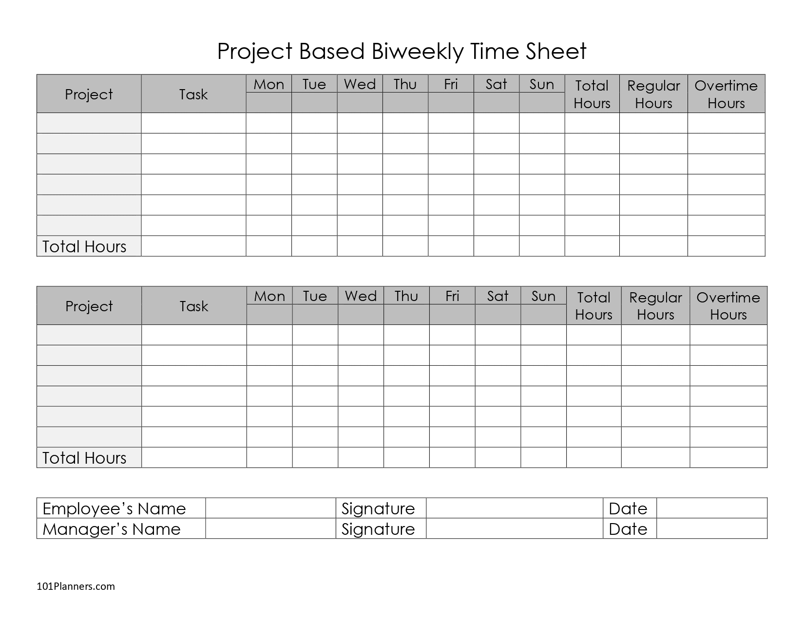 Bi Weekly Timesheet Template Excel