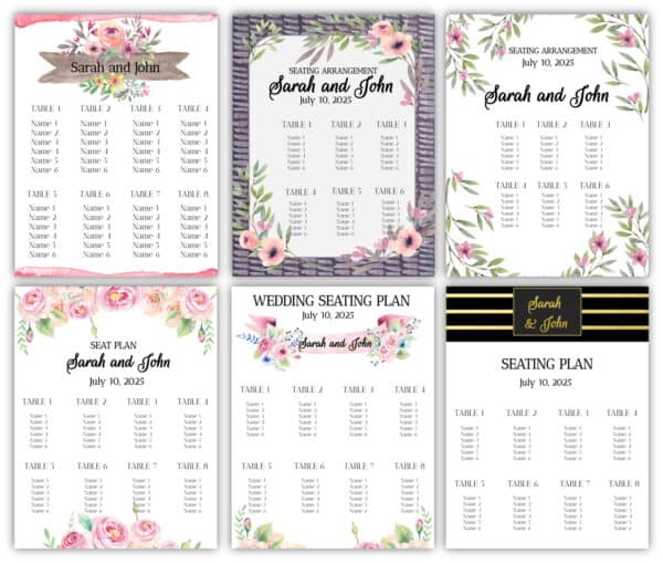 Seating Chart for Wedding