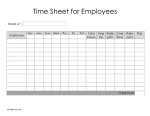 Timesheet for multiple employees