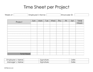 Timesheet per project