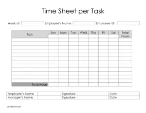 Timesheet per task