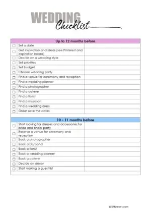 Wedding Checklist