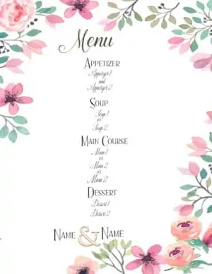 Printable menu