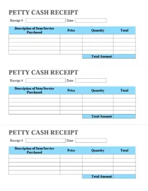 petty cash receipts