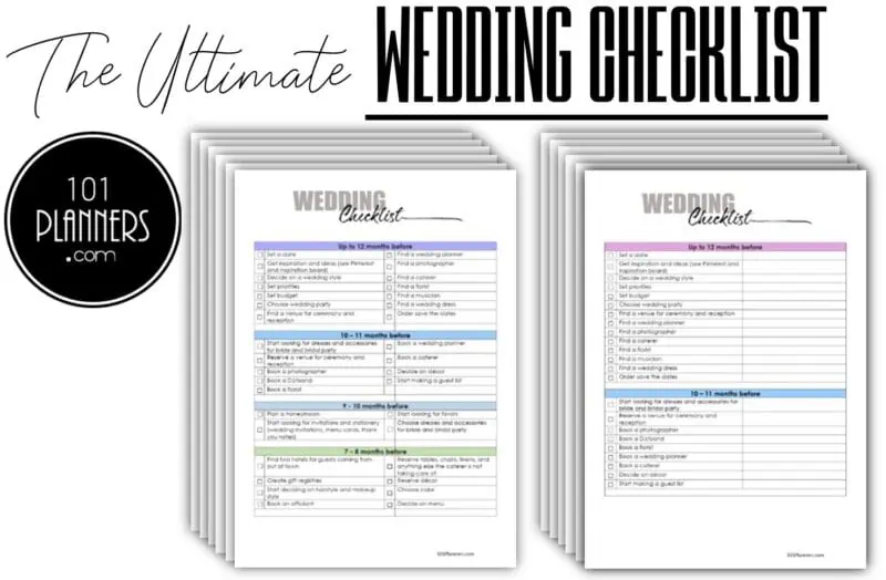 FREE Printable Wedding Checklist