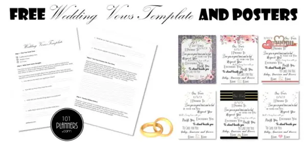 wedding vows template and posters