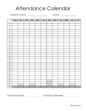 homeschool attendance tracker