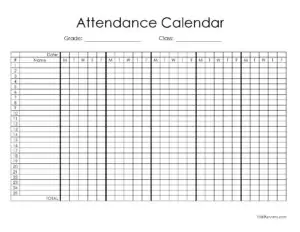 attendance calendar