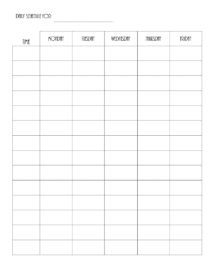 Blank homeschool schedule template