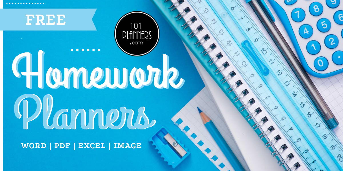 FREE Printable Homework Planner Template | PDF, Word, Excel or Jpg