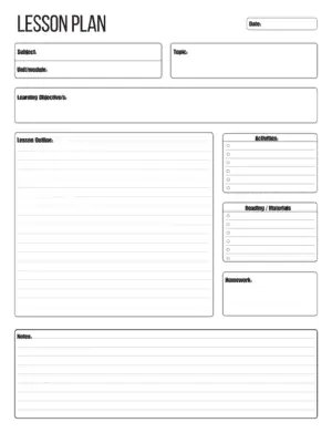 Elementary Lesson Plan template