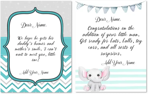 Baby shower card message