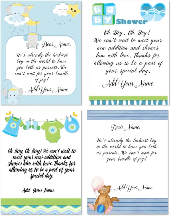 Baby shower cards