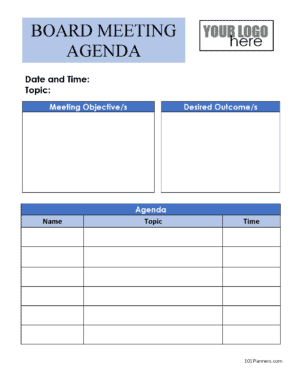 Board Meeting Agenda template
