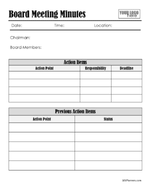 Action items template