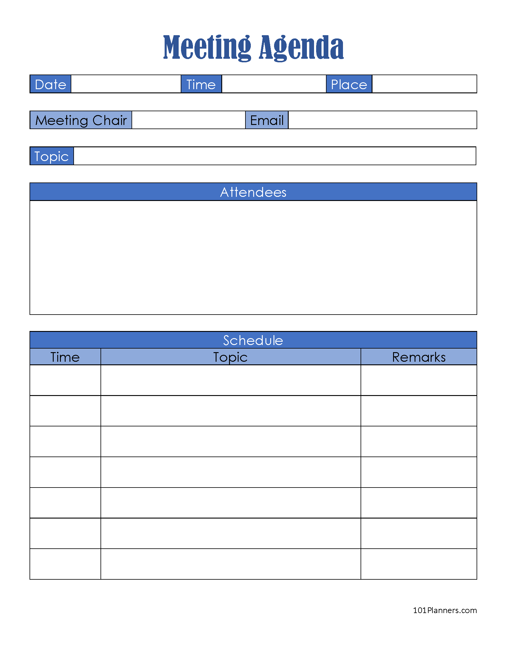 FREE Meeting Agenda Templates Word PDF Excel Google Docs
