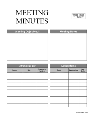 Action items template