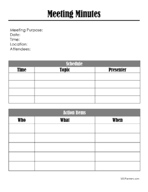 Meeting notes template Word