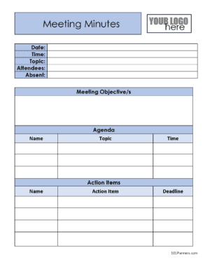 Simple Meeting Minutes Template