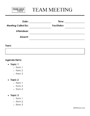 Team Meeting Agenda template