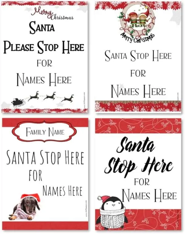 Father Christmas Stop Here Sign