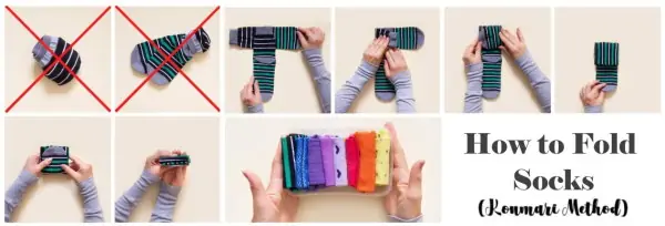 Konmari method to fold socks