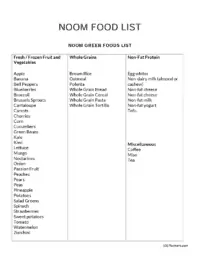 Noom green foods list