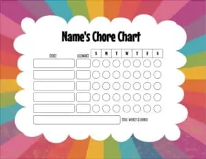 Children's chore chart