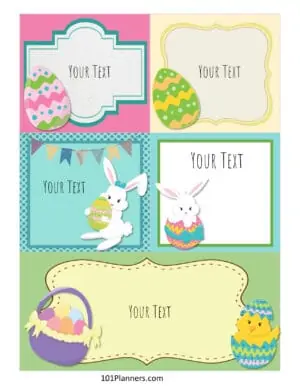 Easter bunny note template with 5 notes