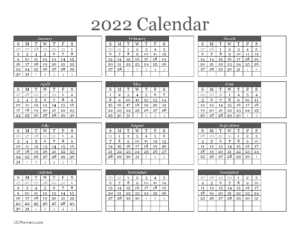 Word Calendar 2022
