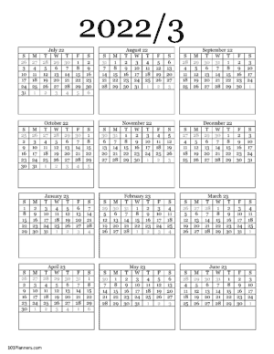 School Calendar Template 2022-2023