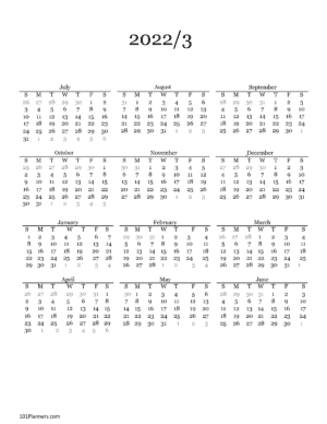 2022/3 Calendar