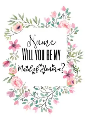 will you be my maid of honor card