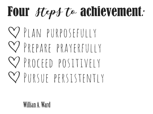 Four steps to achievement: