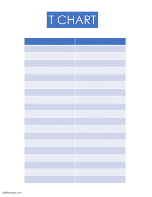 T chart template