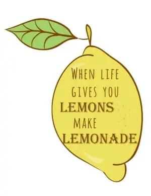 A picture of a lemon with a quote