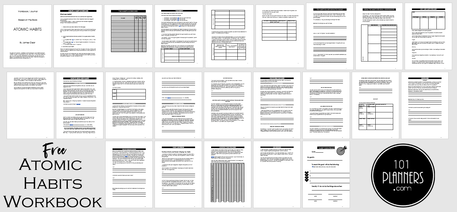 FREE Atomic Habits Cheat Sheet, Worksheets & Scorecard